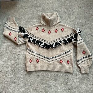 Loft Lou & Grey fringe sweater Size M EUC